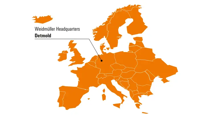Map of Europe Weidmüller