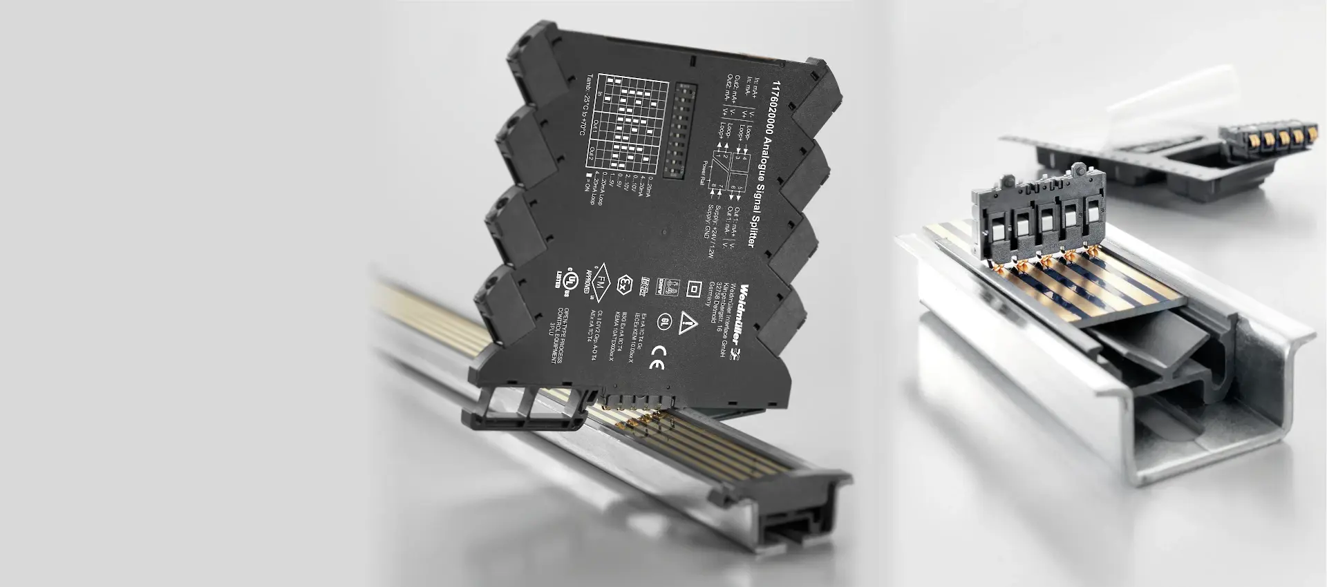 Bus system for the DIN rail