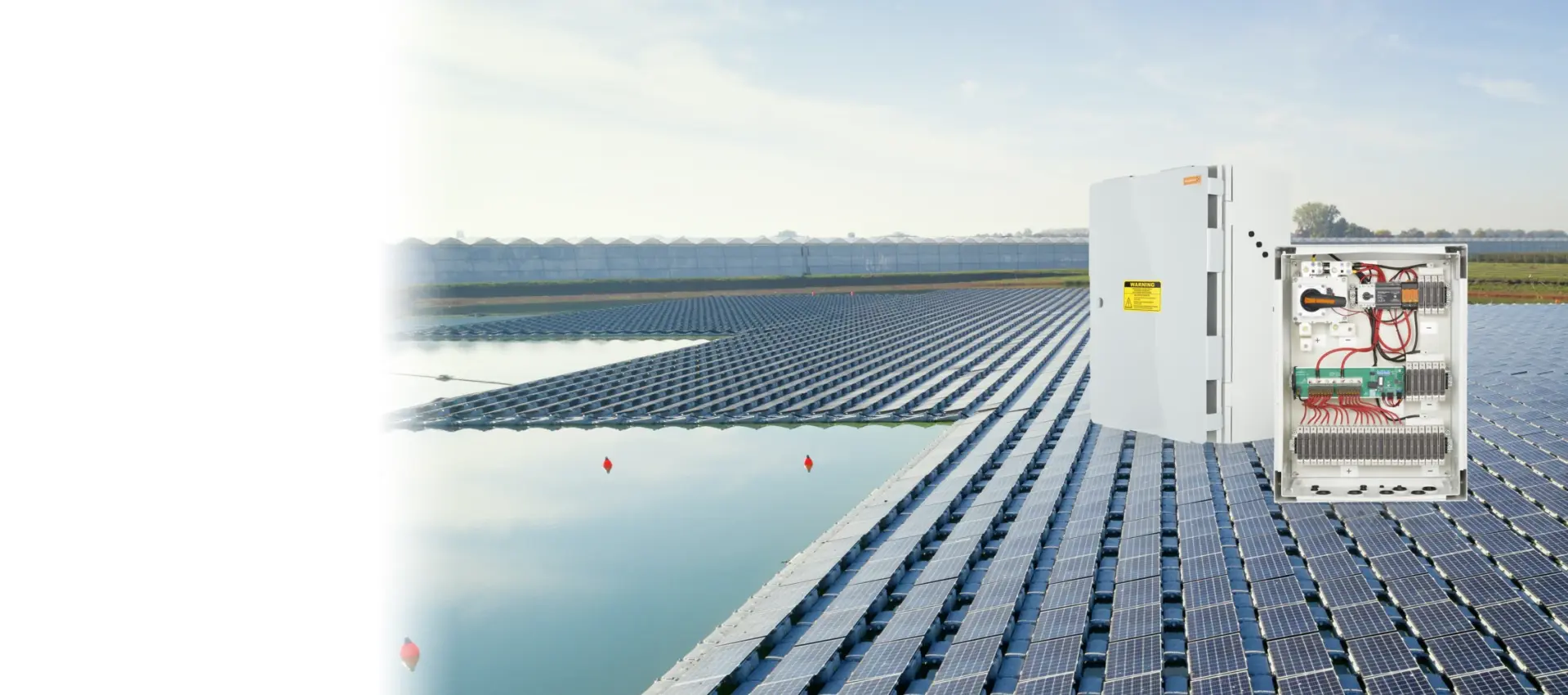 PV floating combiner boxes