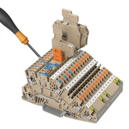 FI/LS-Schaltungen über Installationsklemmen, 3 Leiterklemmen und N-Trennklemmen bzw. Neutralleitertrennklemmen