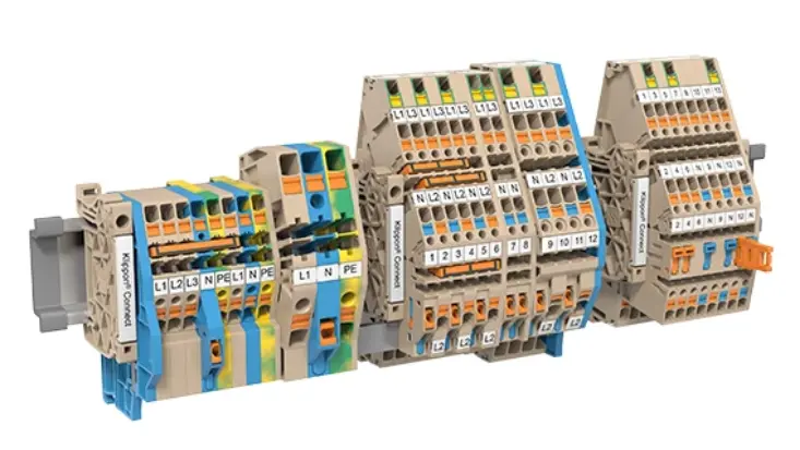 Installation terminal blocks and 3-wire terminal blocks for HAGER small distribution panel