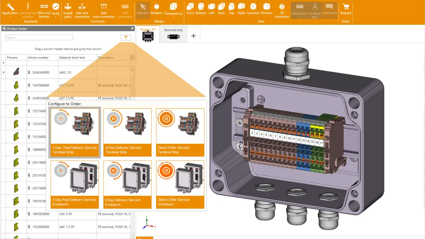 Enclosure configuration supported with Klippon® Assembly Services